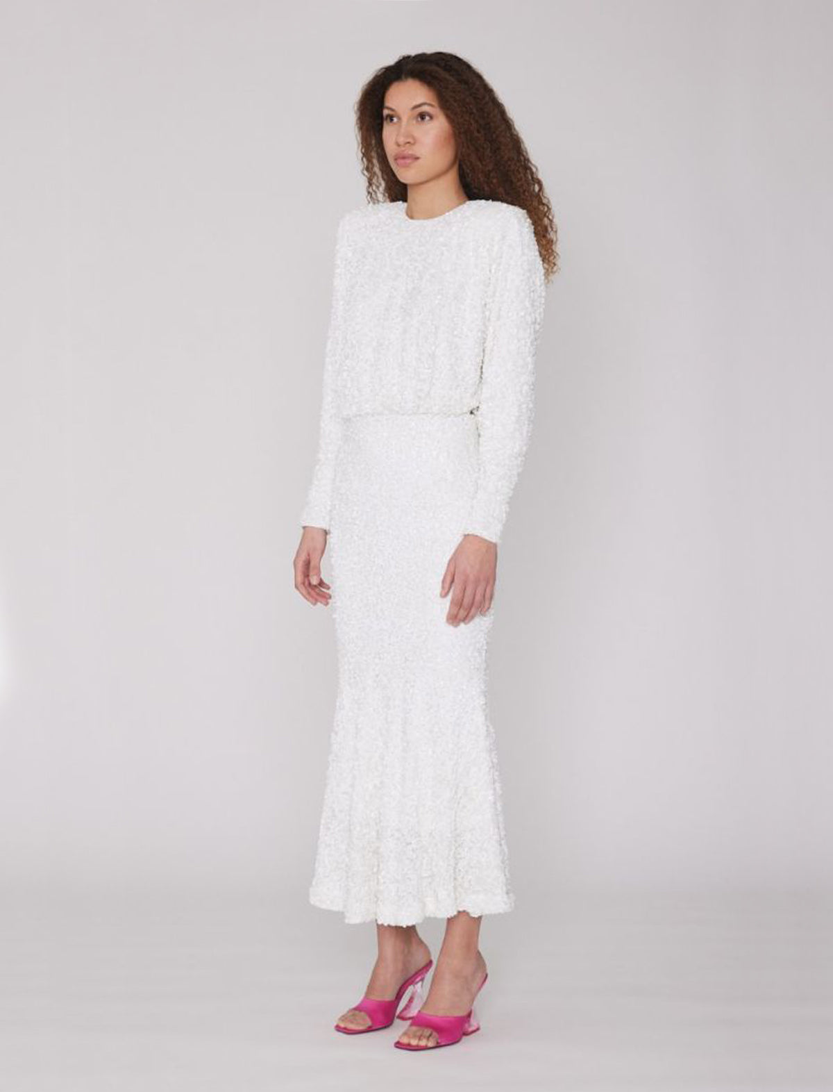 ROTATE Birger Christensen Billan Sequin Dress In White