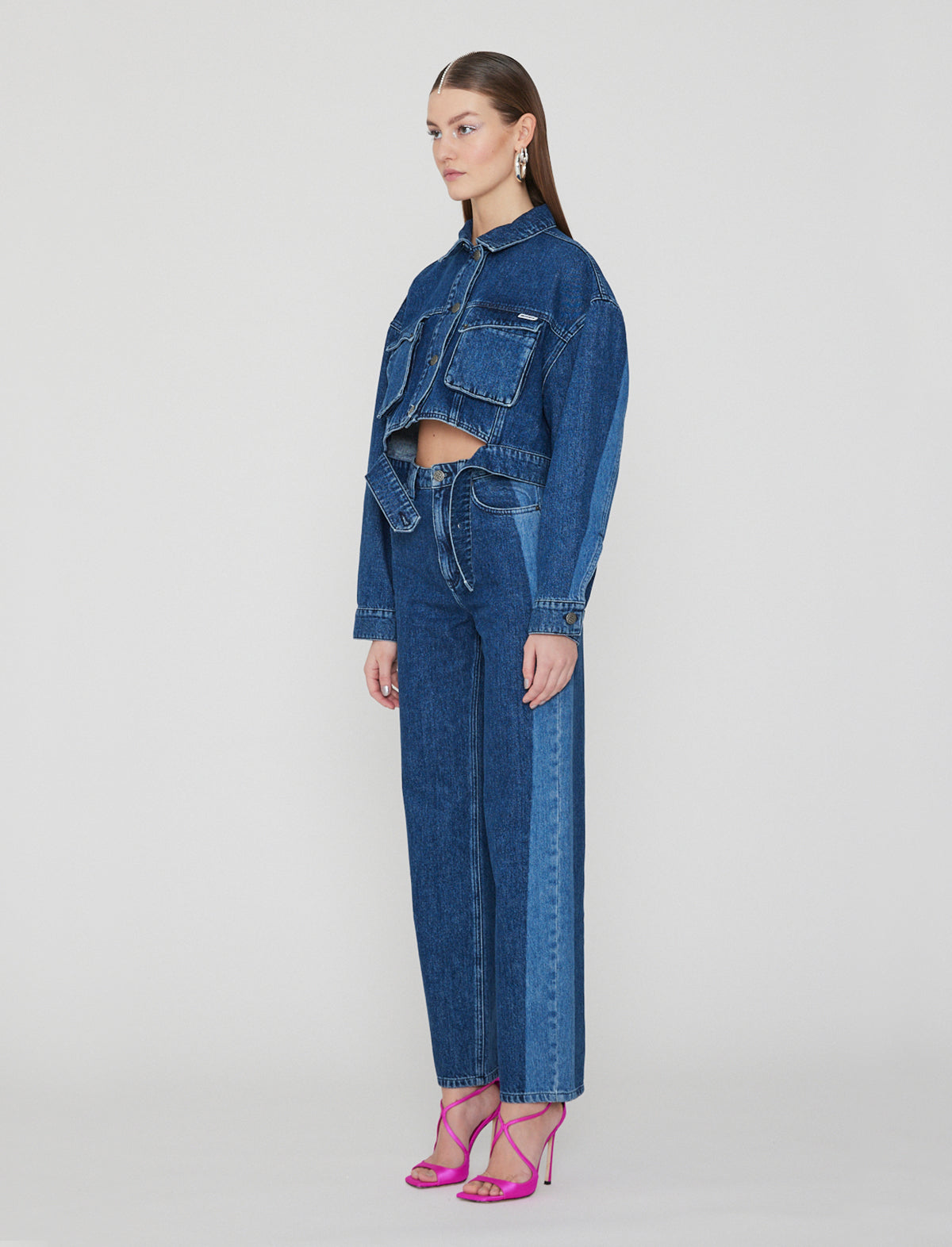 ROTATE Birger Christensen Denim Jeans in Medium Blue | CLOSET