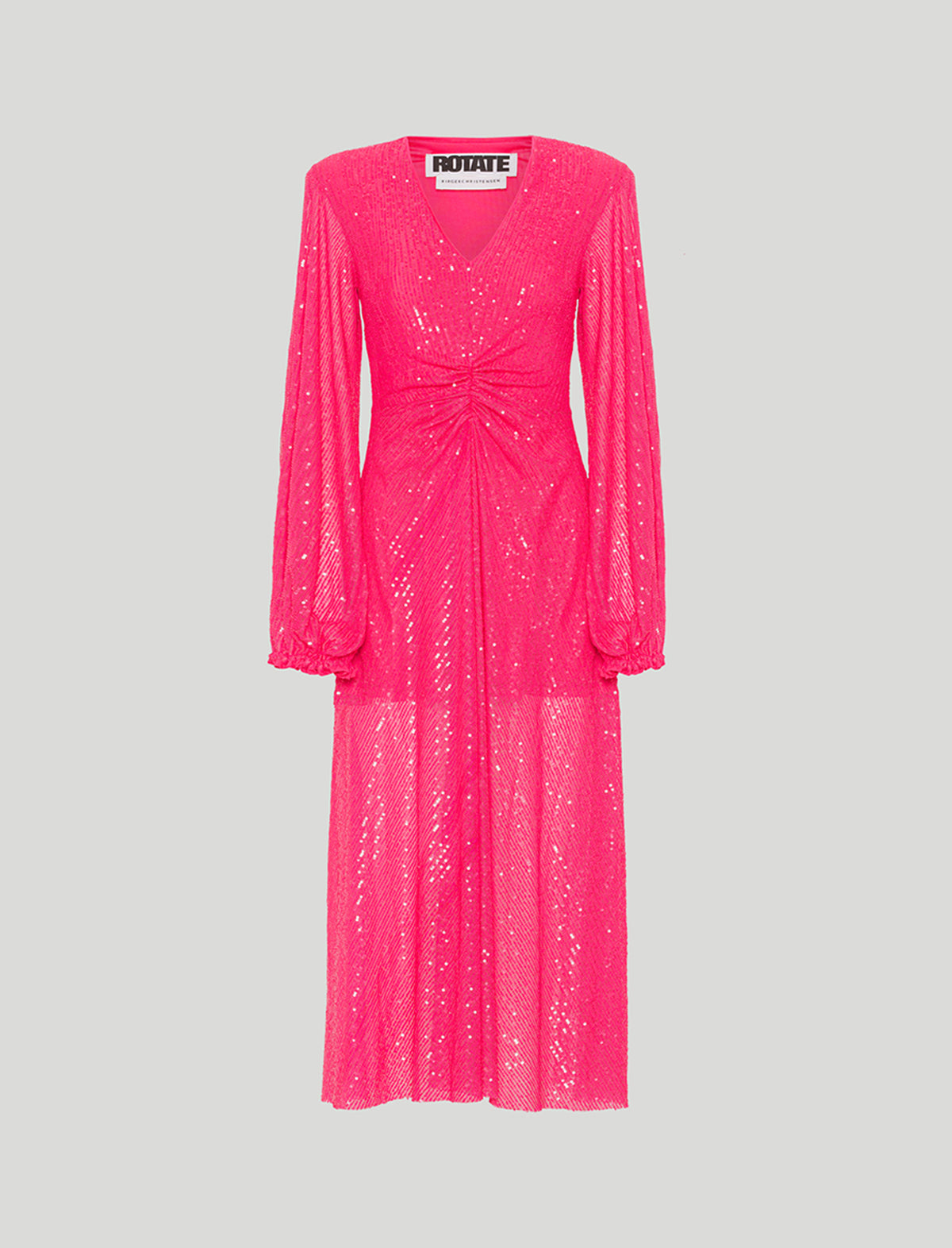 ROTATE Birger Christensen Sirin Sequins Dress in Knockout Pink
