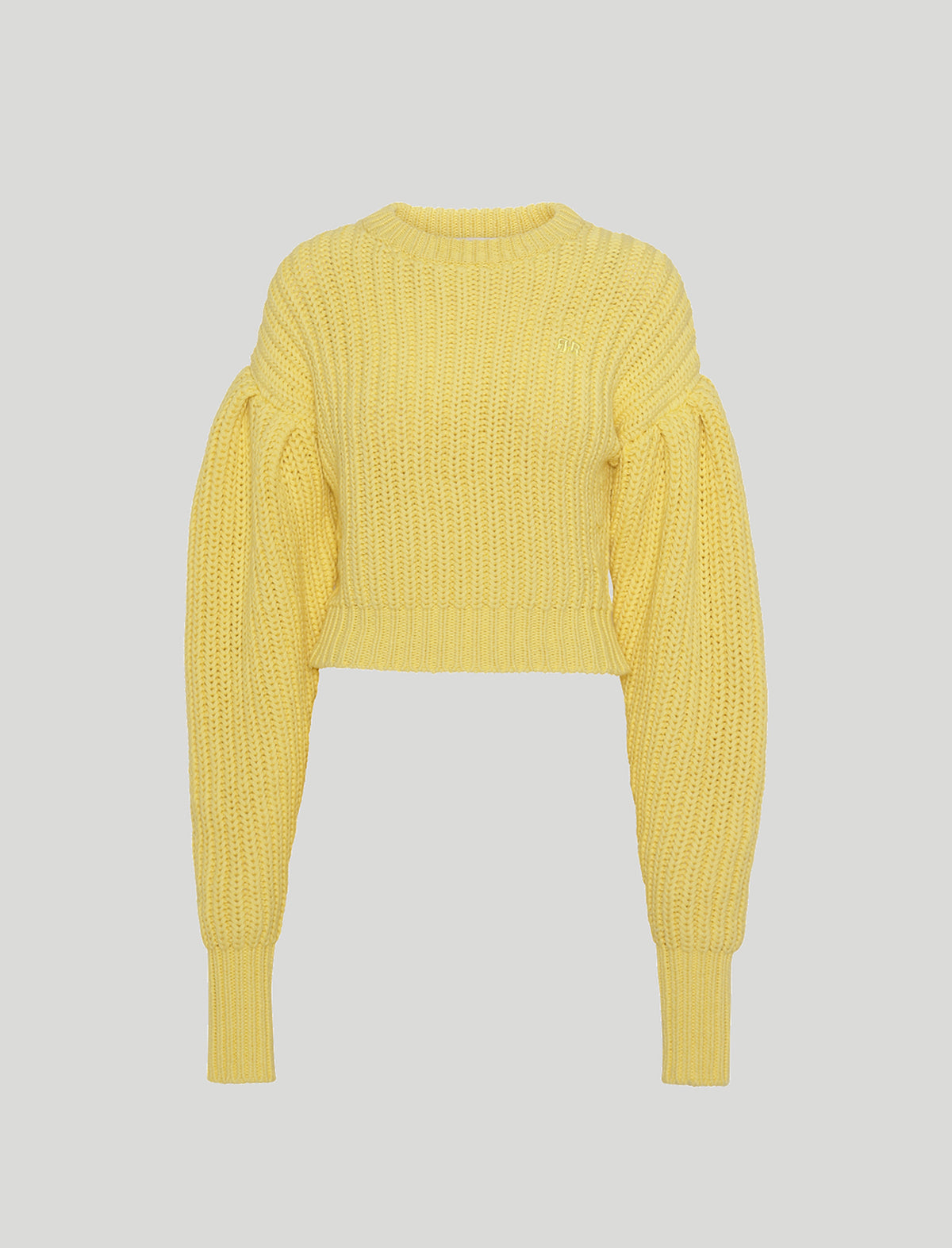 ROTATE Birger Christensen Adley Knit Sweater in Yellow Cream
