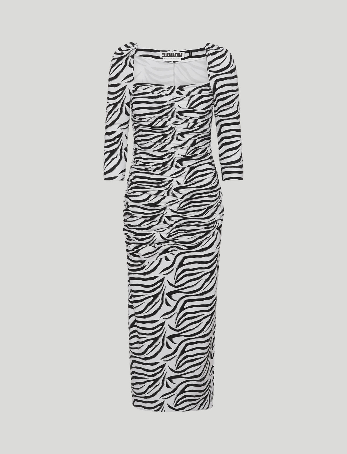 ROTATE Birger Christensen Freya Dress in Black/Bright White