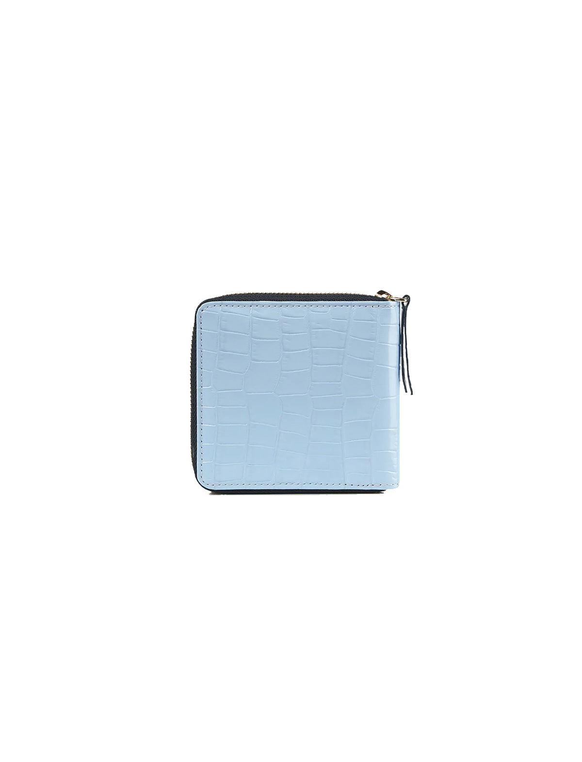 STRATHBERRY Rose Street Wallet Embossed Croc Leather in Powder Blue/Navy