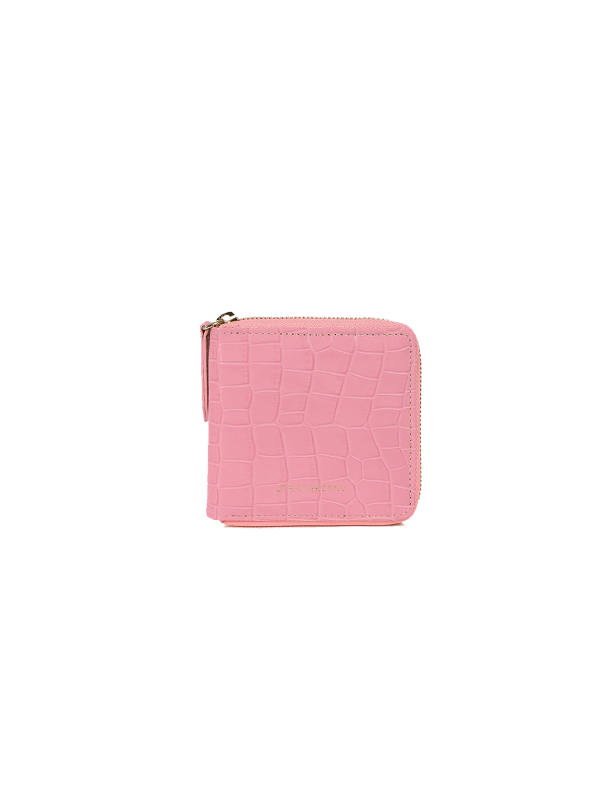 STRATHBERRY Rose Street Wallet Embossed Croc Leather in Caledonian Pink