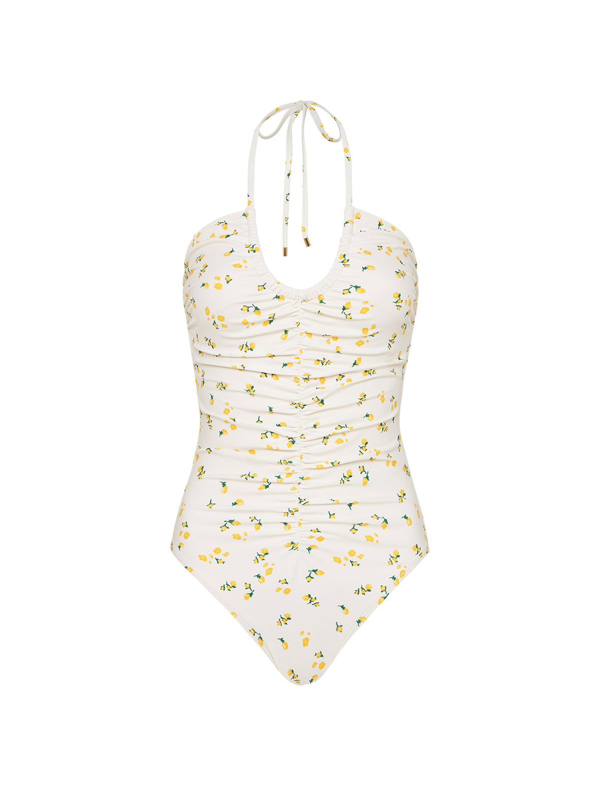 PEONY Ruched Vacation One Piece in Limonata
