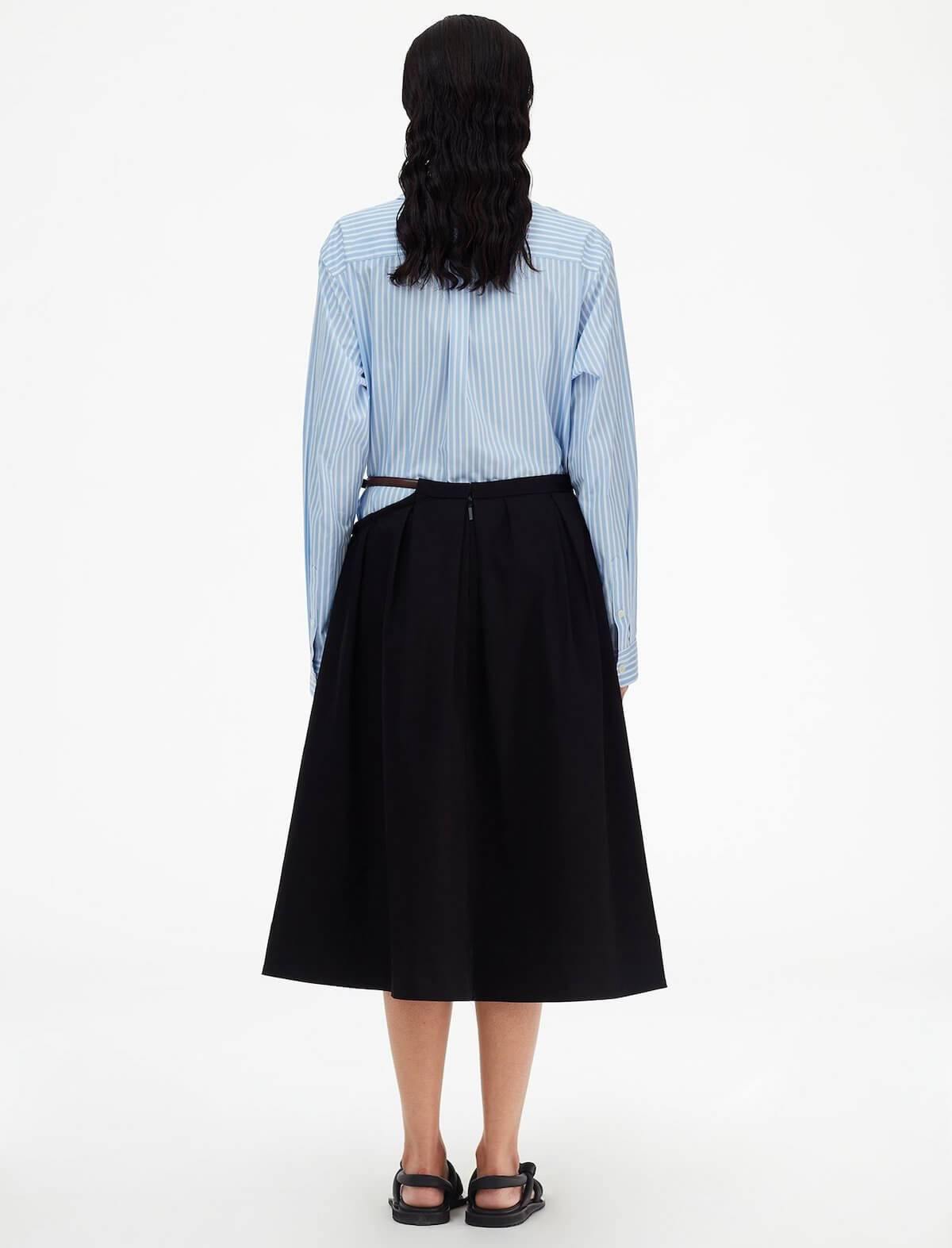 TIBI Organic Cotton Twill Cutout Skirt in Black | CLOSET Singapore