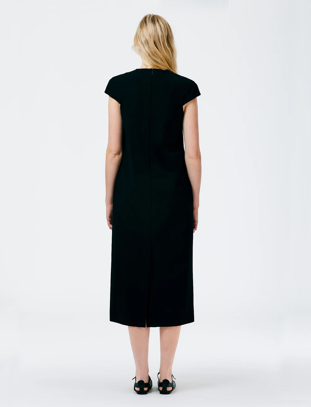 TIBI Compact Ultra Stretch Knit Lean Sleeveless Dress in Black