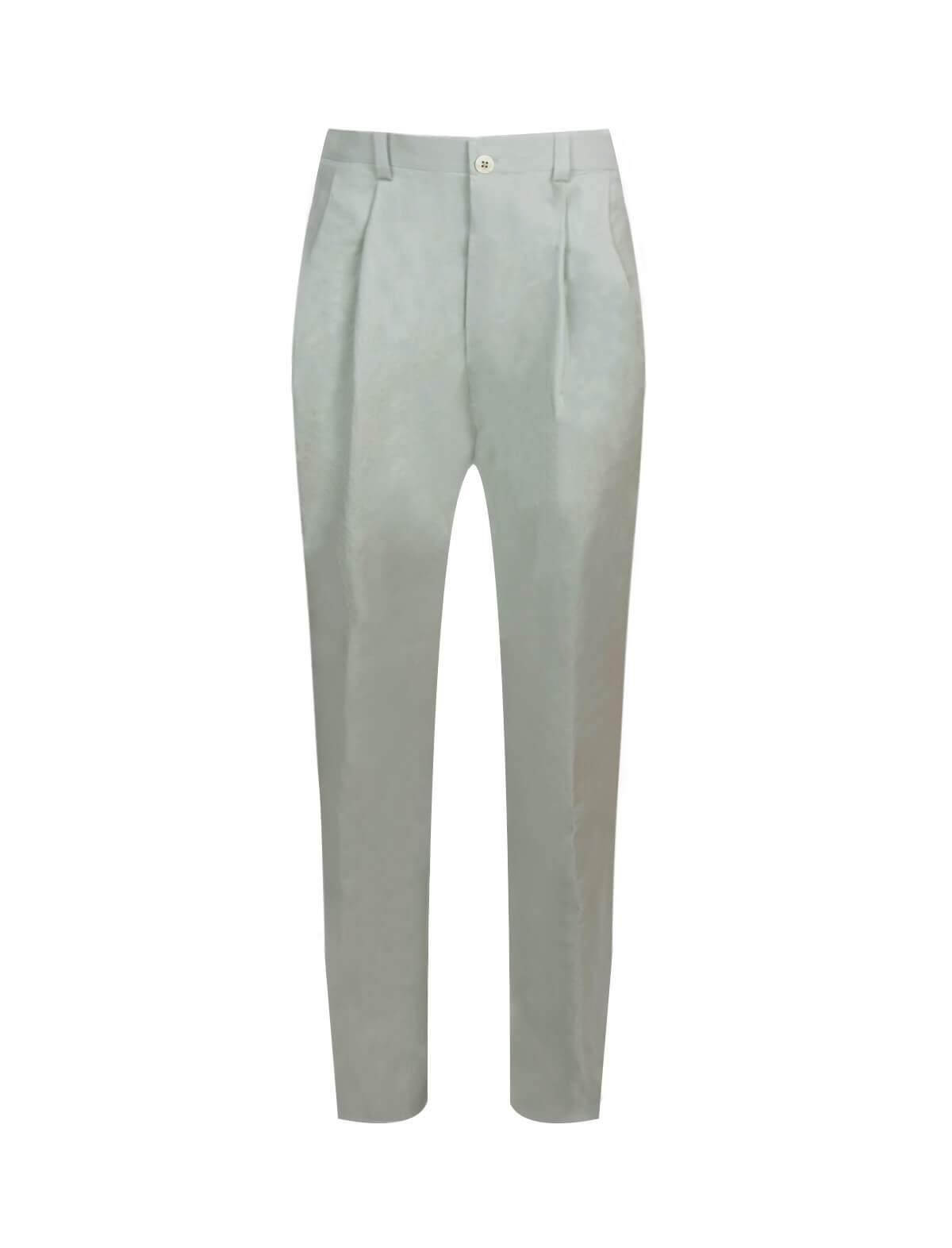CARUSO Sartorial Work Cotton Blend Pants in Aquamarine | CLOSET Singapore