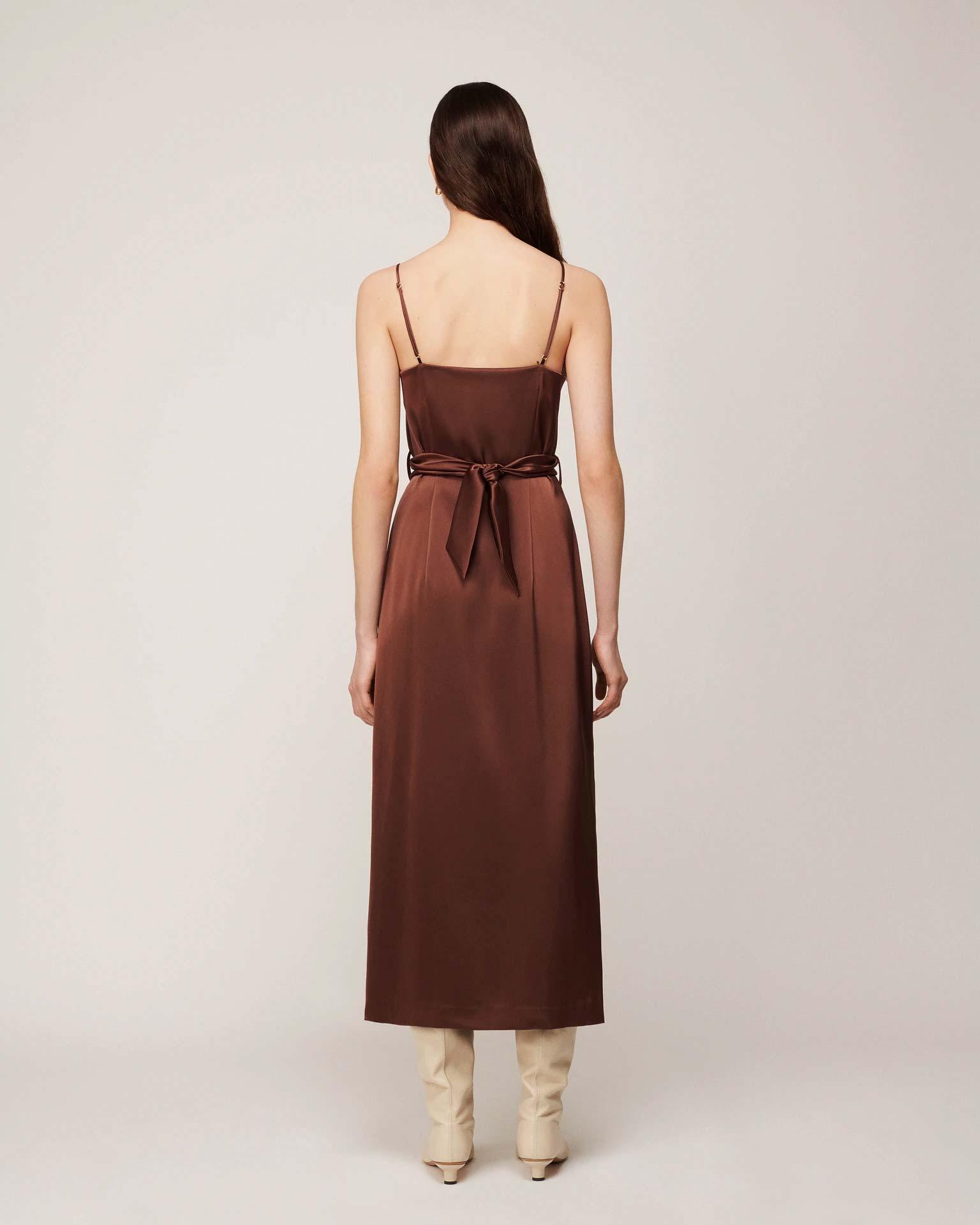 NANUSHKA Sayan Dress In Brown | CLOSET Singapore