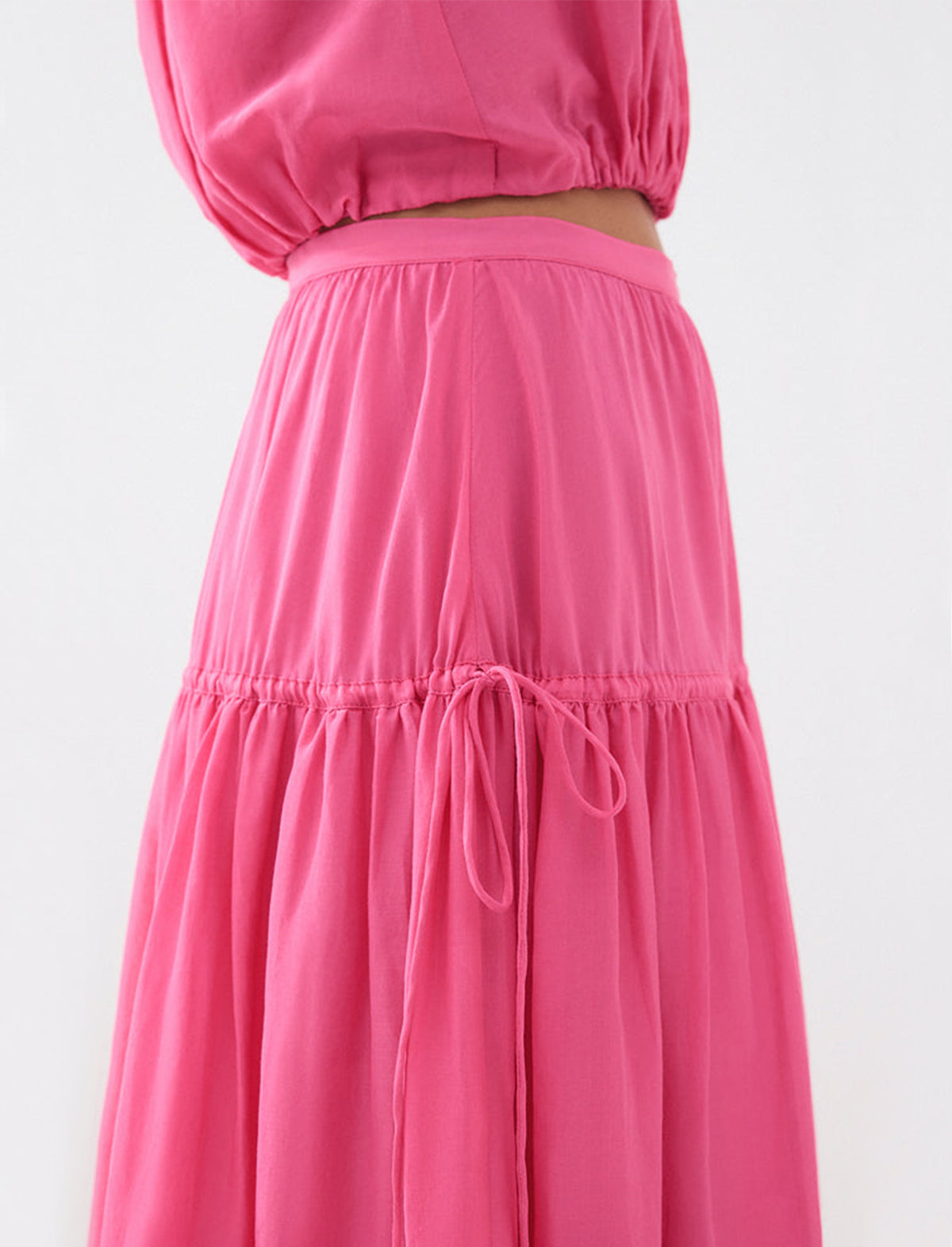 BIRD & KNOLL Lilibet Skirt in Hot Pink