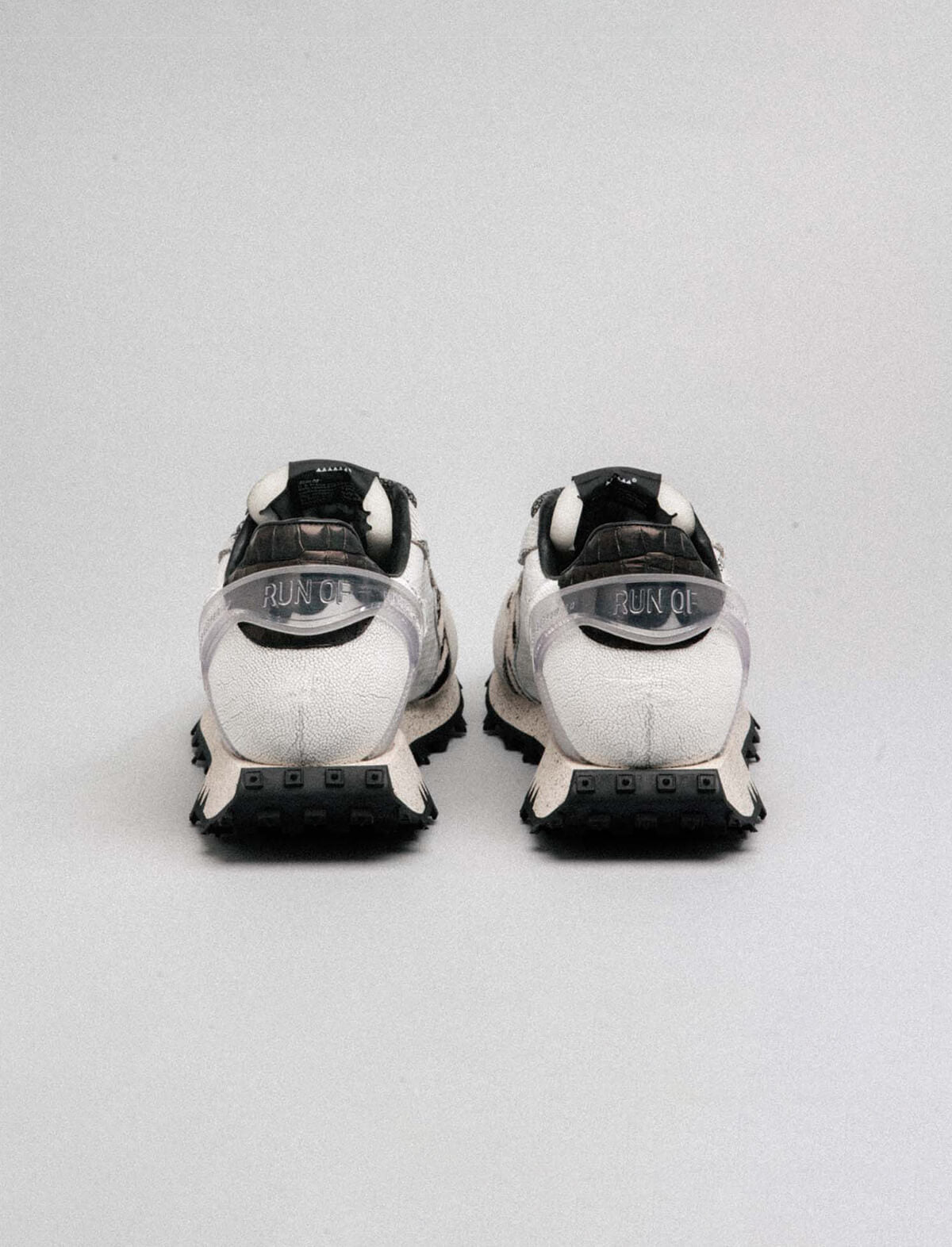 RUN OF Shuttle Sneakers in Black and White Multi