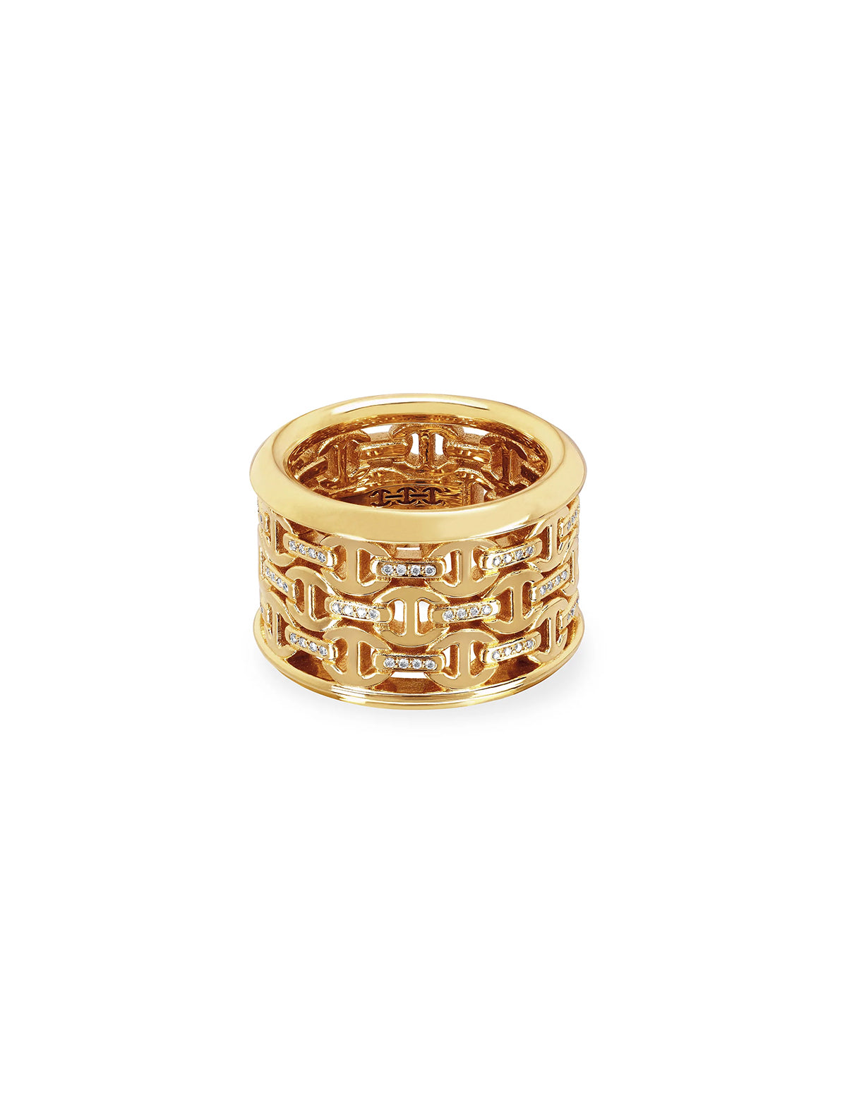 HOORSENBUHS Stapel III with Diamonds Ring 18k Yellow Gold