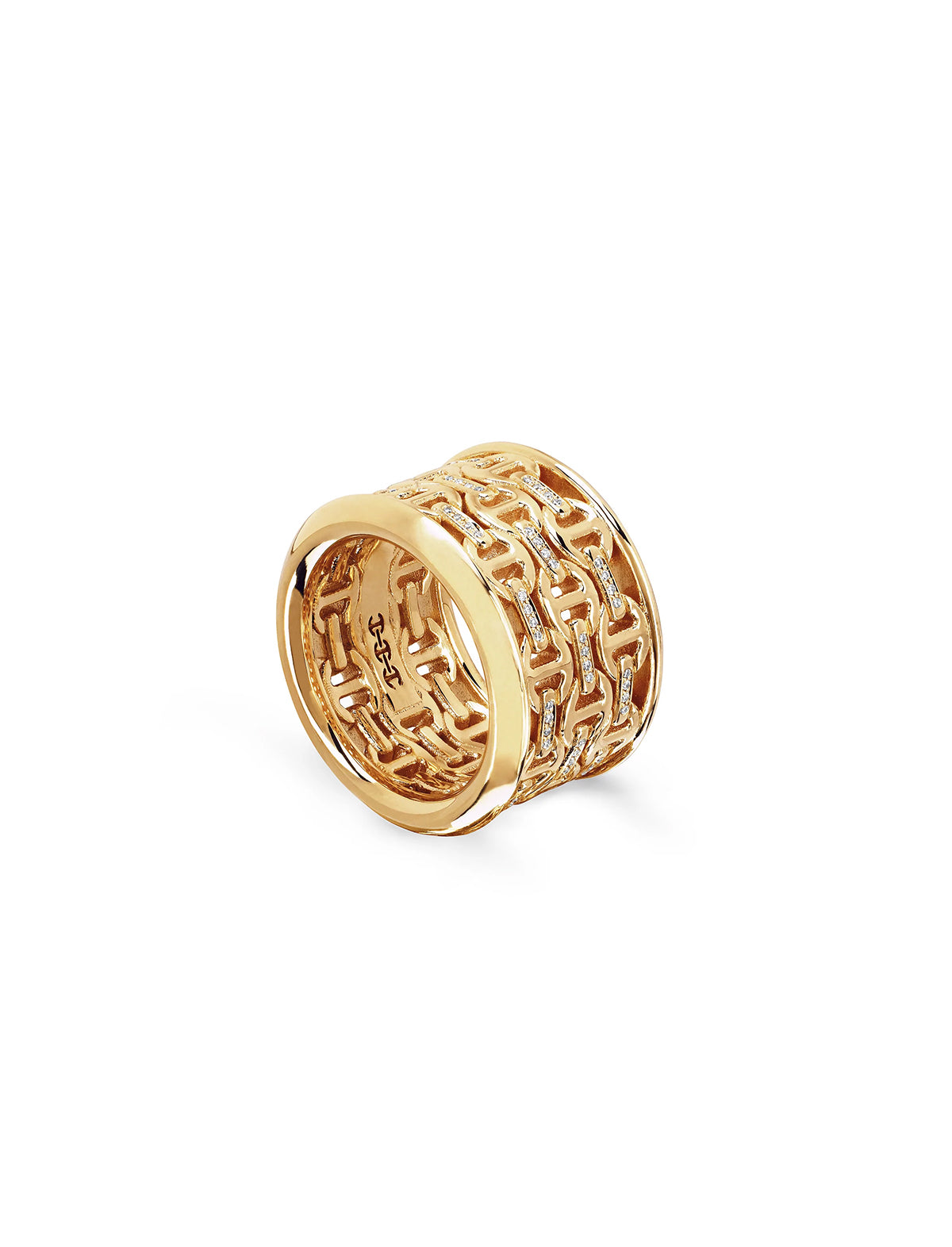 HOORSENBUHS Stapel III with Diamonds Ring 18k Yellow Gold