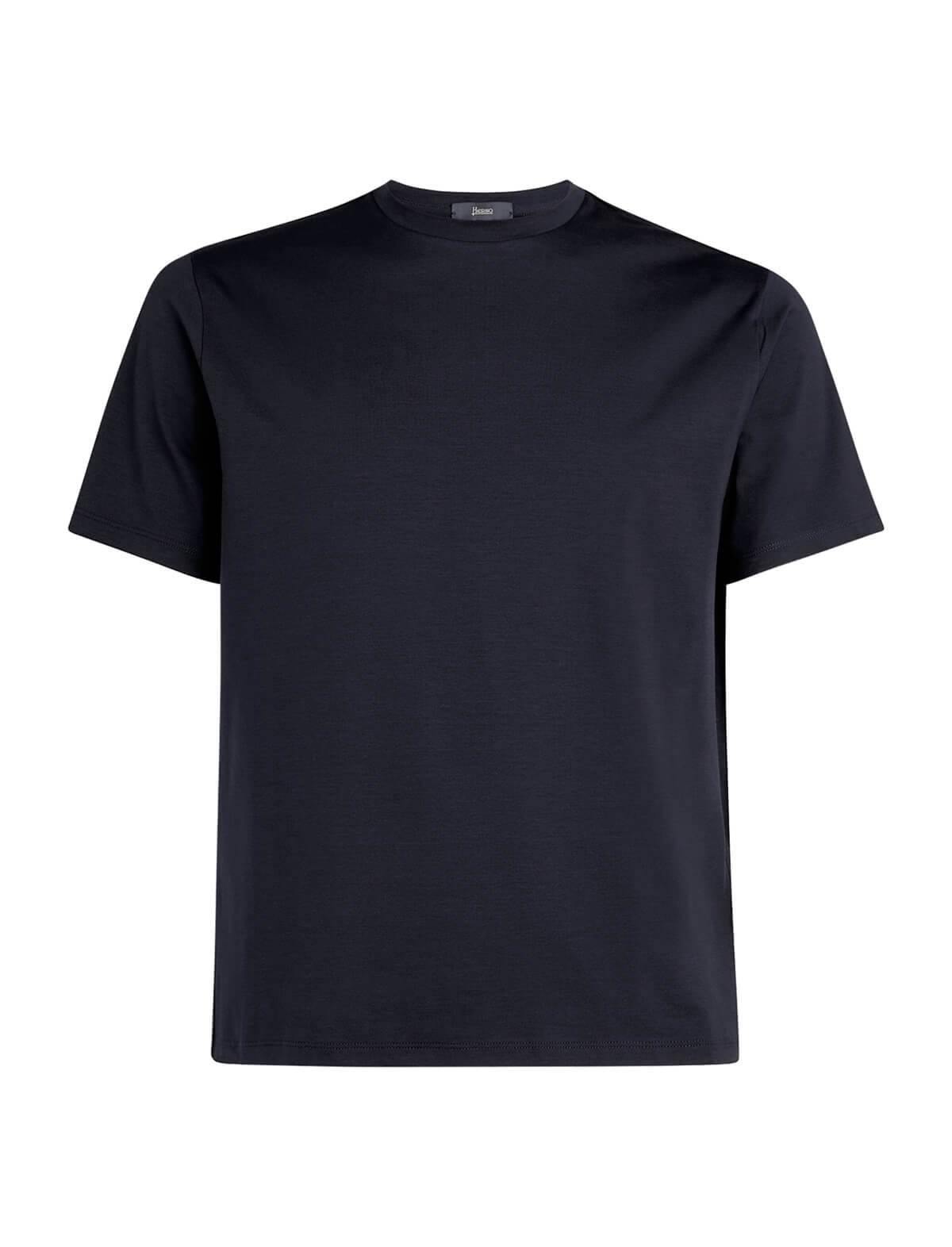 HERNO Superfine Cotton Stretch T-Shirt In Black | CLOSET Singapore