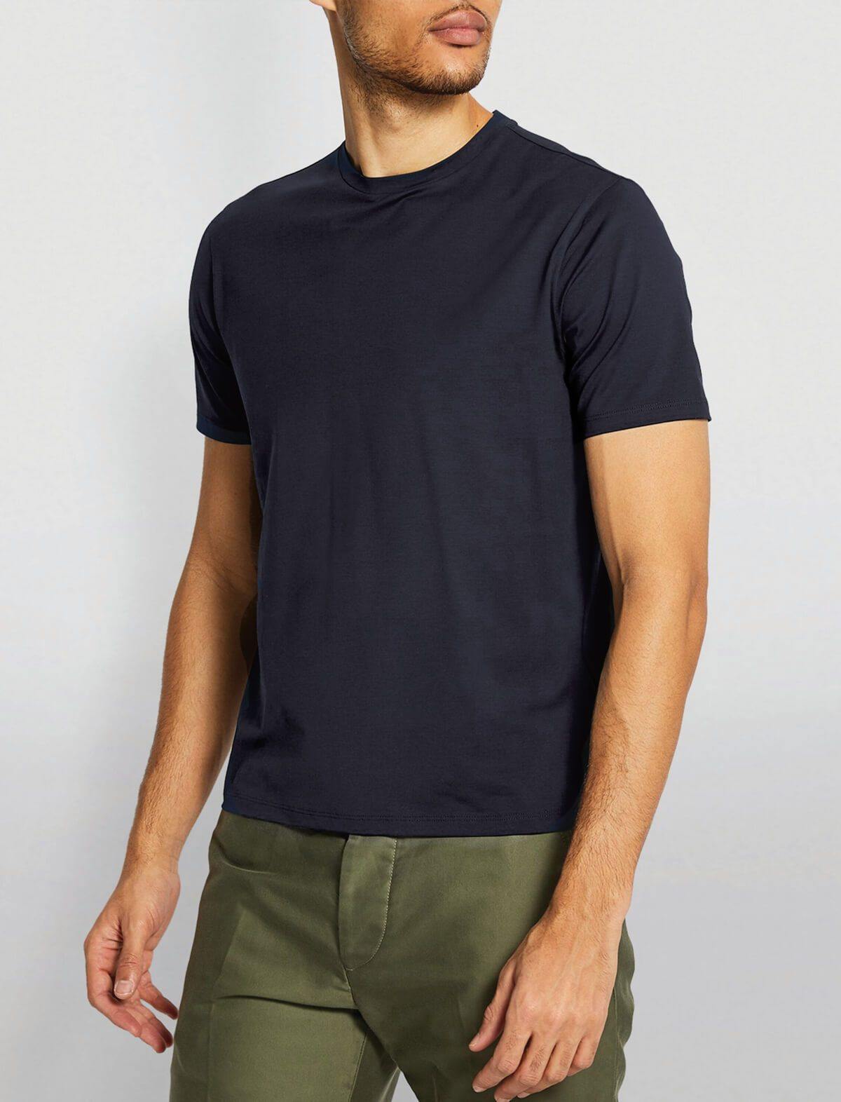 HERNO Superfine Cotton Stretch T-Shirt In Black | CLOSET Singapore