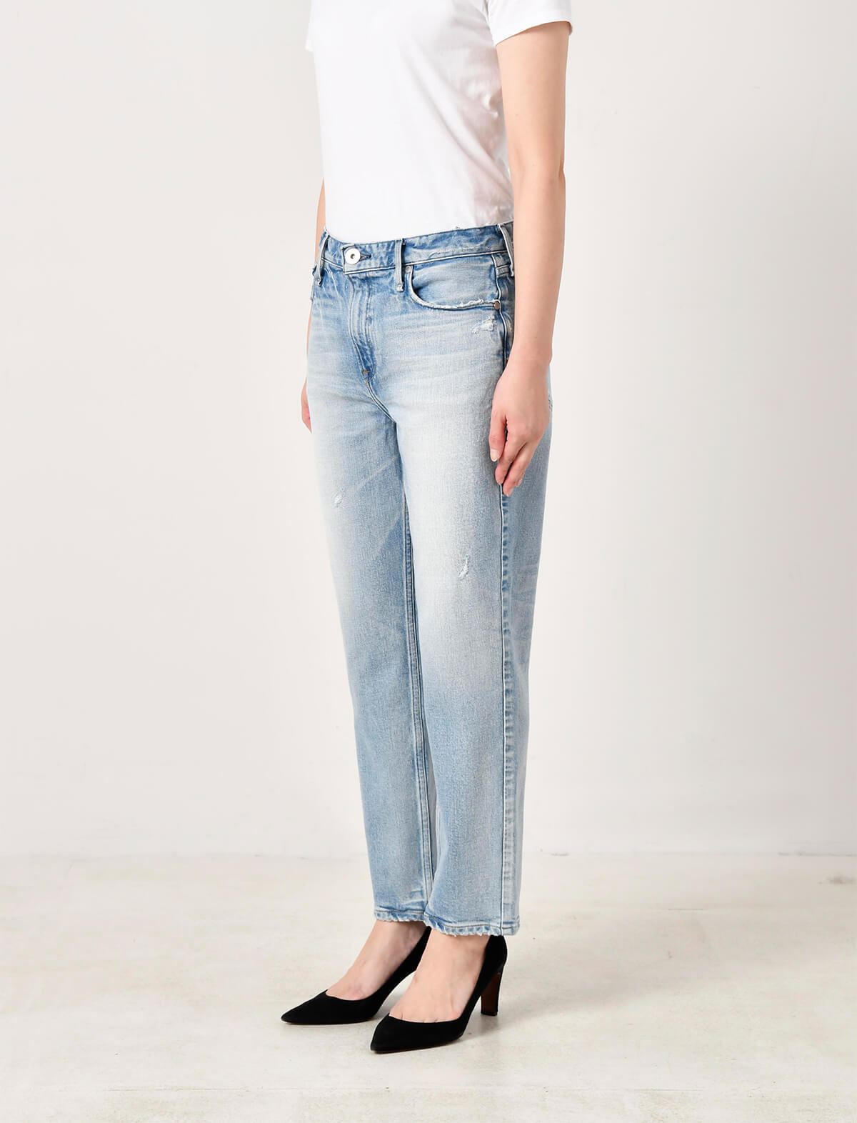 UPPER HIGHTS The Girl Midrise Tapered Jeans In Surf