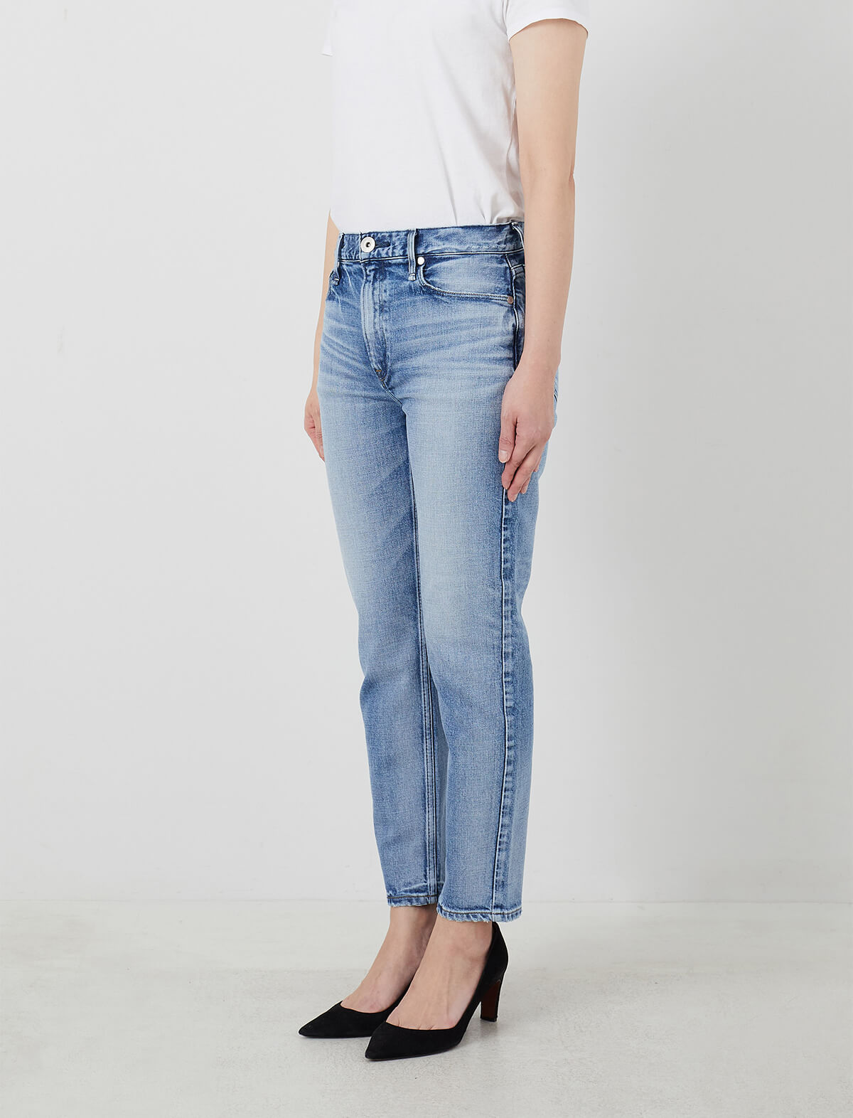 UPPER HIGHTS The Lady Midrise Slim Tapered Jeans in Sun