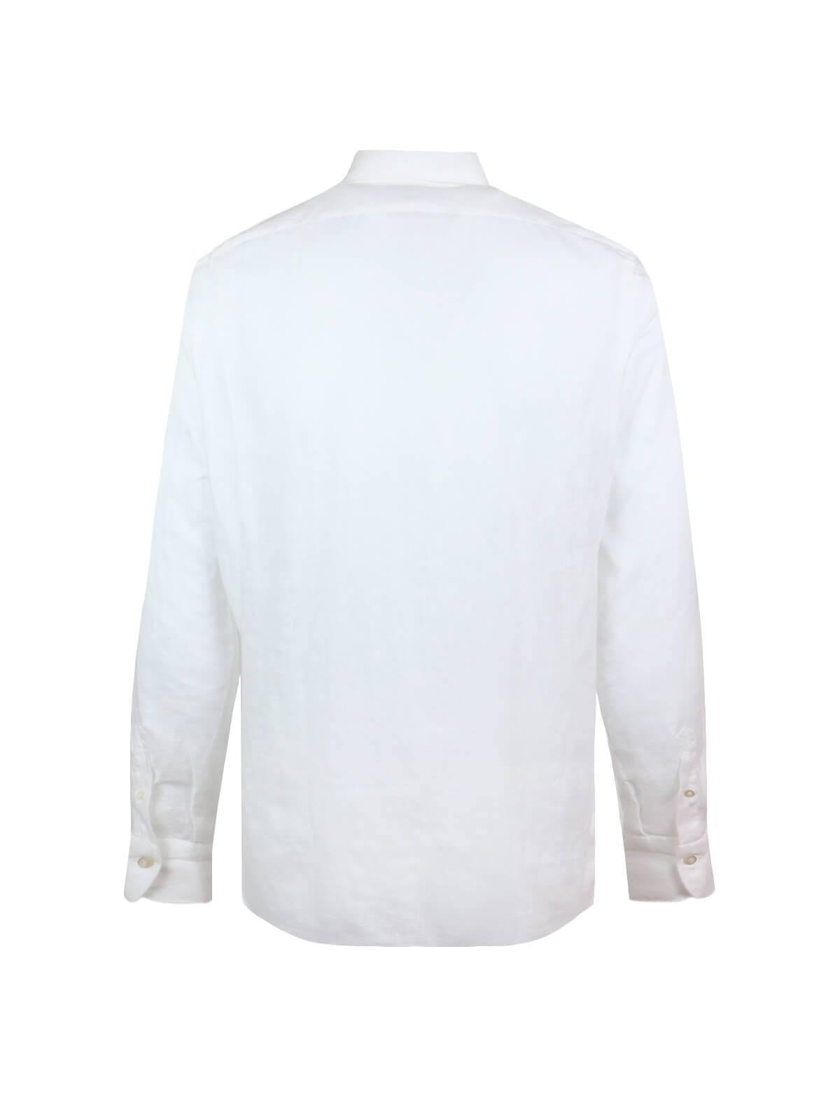 FINAMORE 1925 Tokyo Slim Fit Linen Shirt in White | CLOSET Singapore