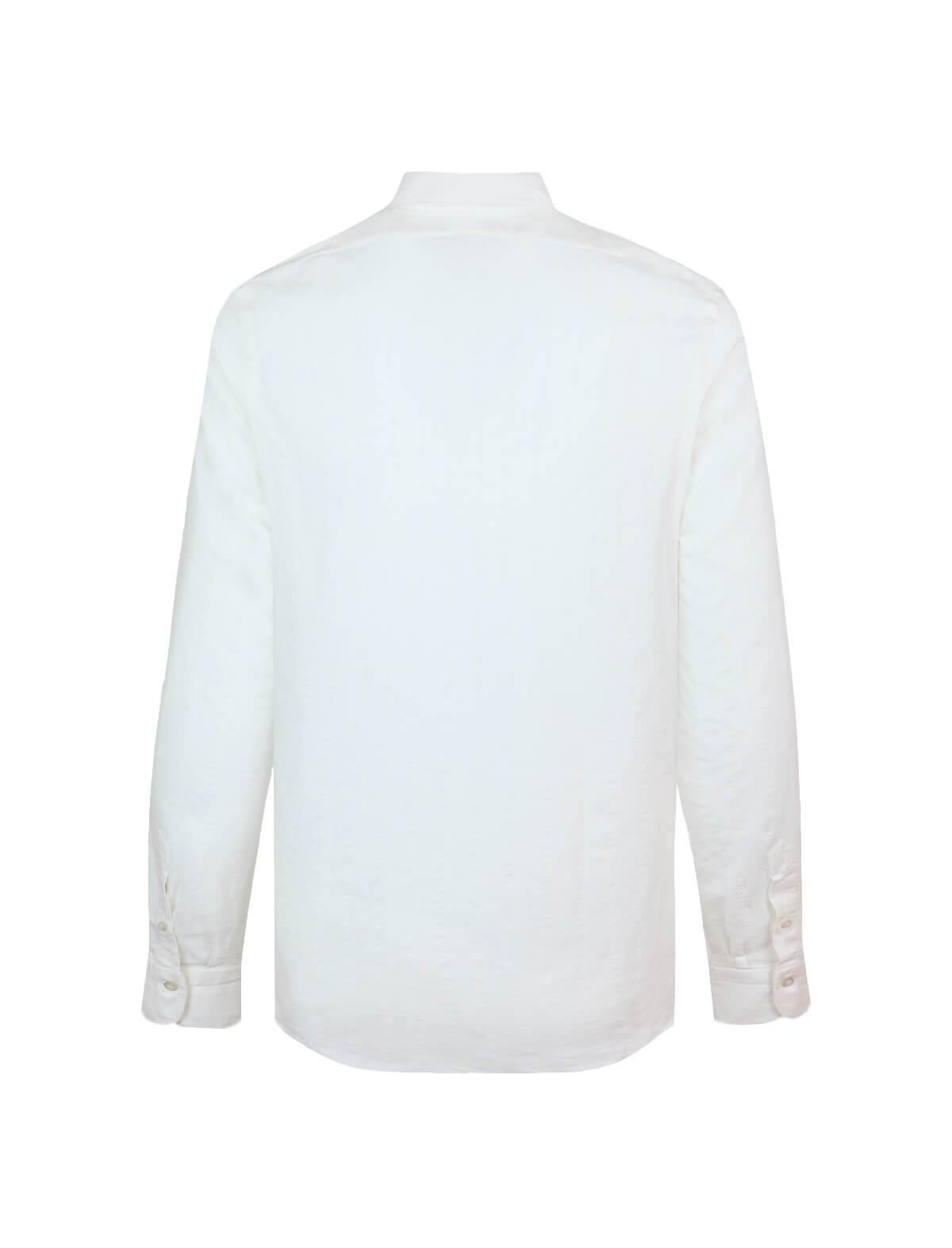 FINAMORE 1925 Tokyo Slim Fit Textured Cotton-blend Shirt in White | CLOSET Singapore