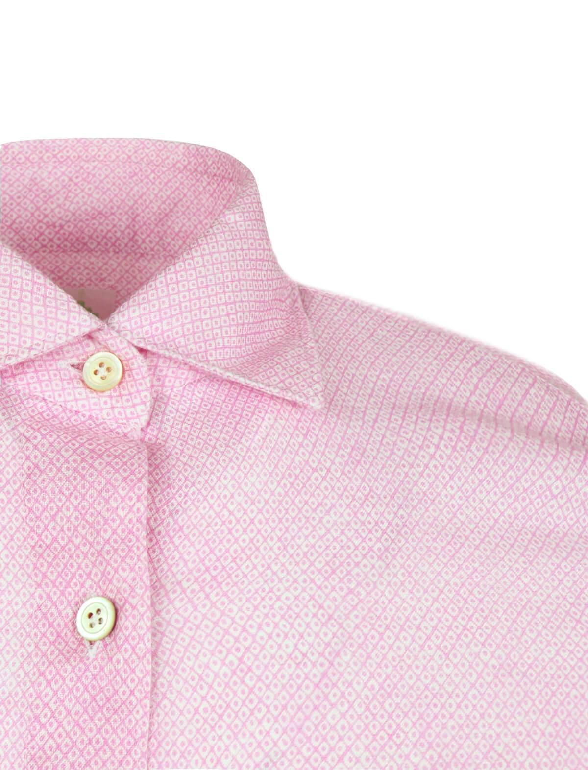 FINAMORE 1925 Tokyo Slim Fit Printed Shirt in Pink | CLOSET Singapore