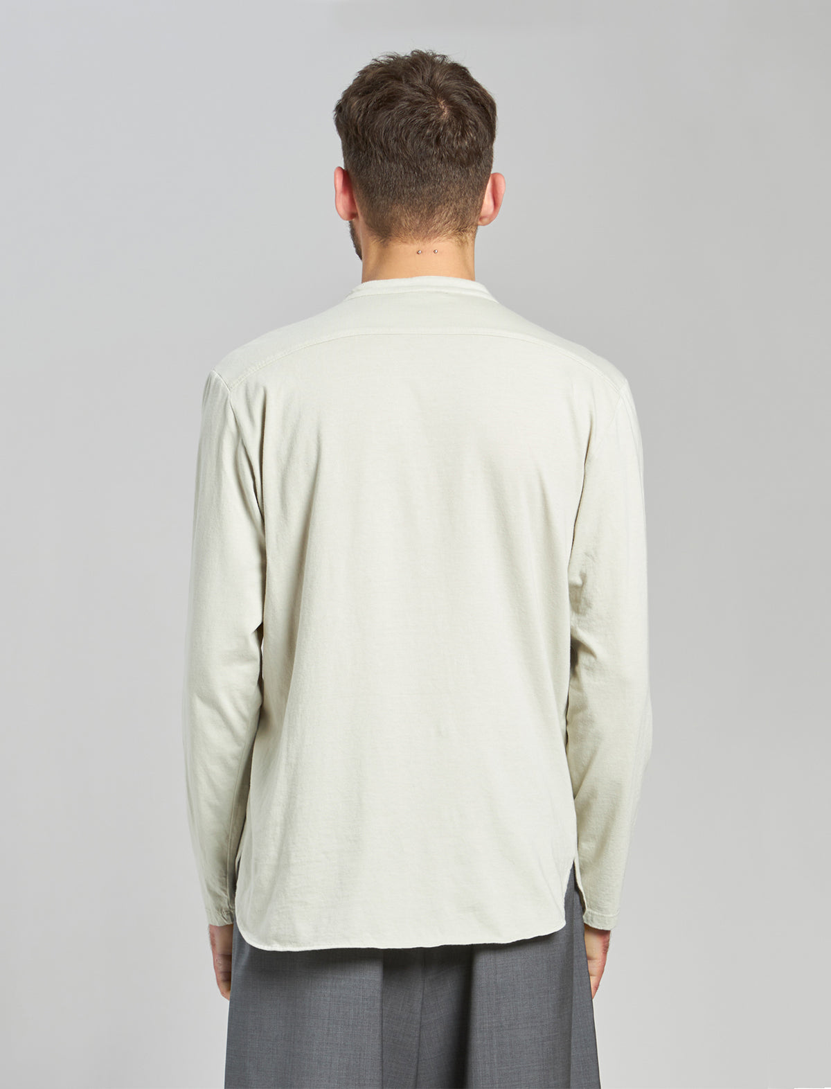 BARENA VENEZIA Cotton Henley Long-Sleeve Shirt in Tofu