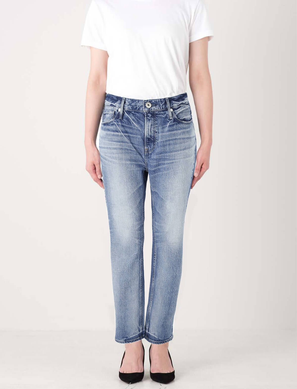 UPPER HIGHTS The Lipstick Midrise Straight Jeans in Topaz