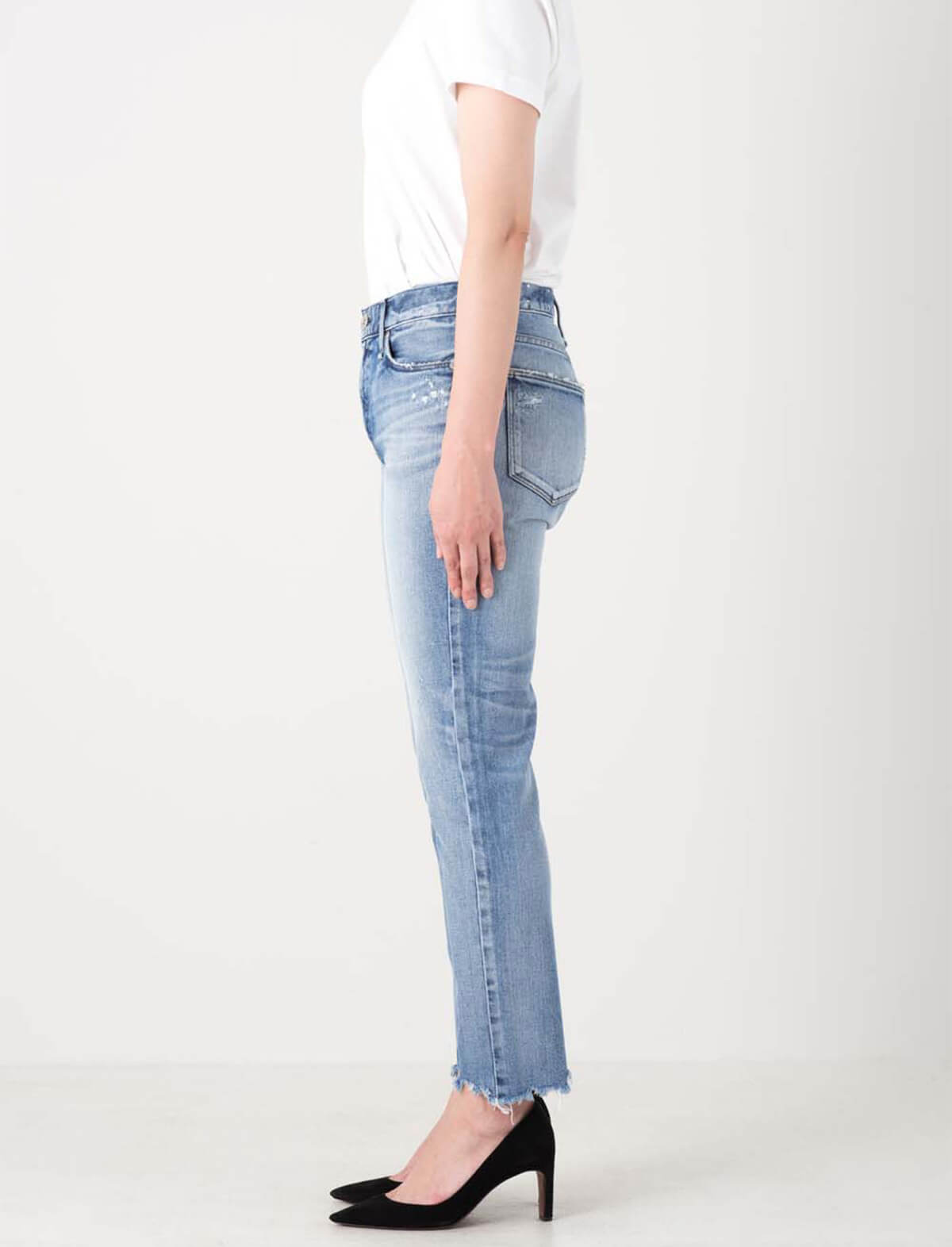 UPPER HIGHTS The Stella Midrise Boyfriend Skinny Jeans in Sun Destroyer