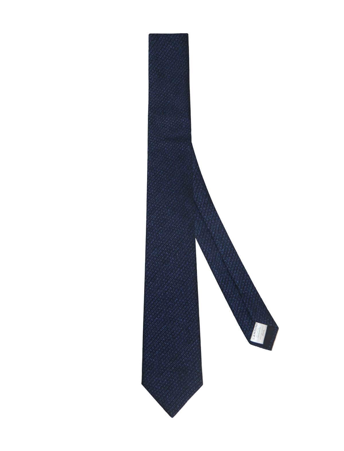 LARDINI Cotton-blend Twill Tie in Navy | CLOSET Singapore