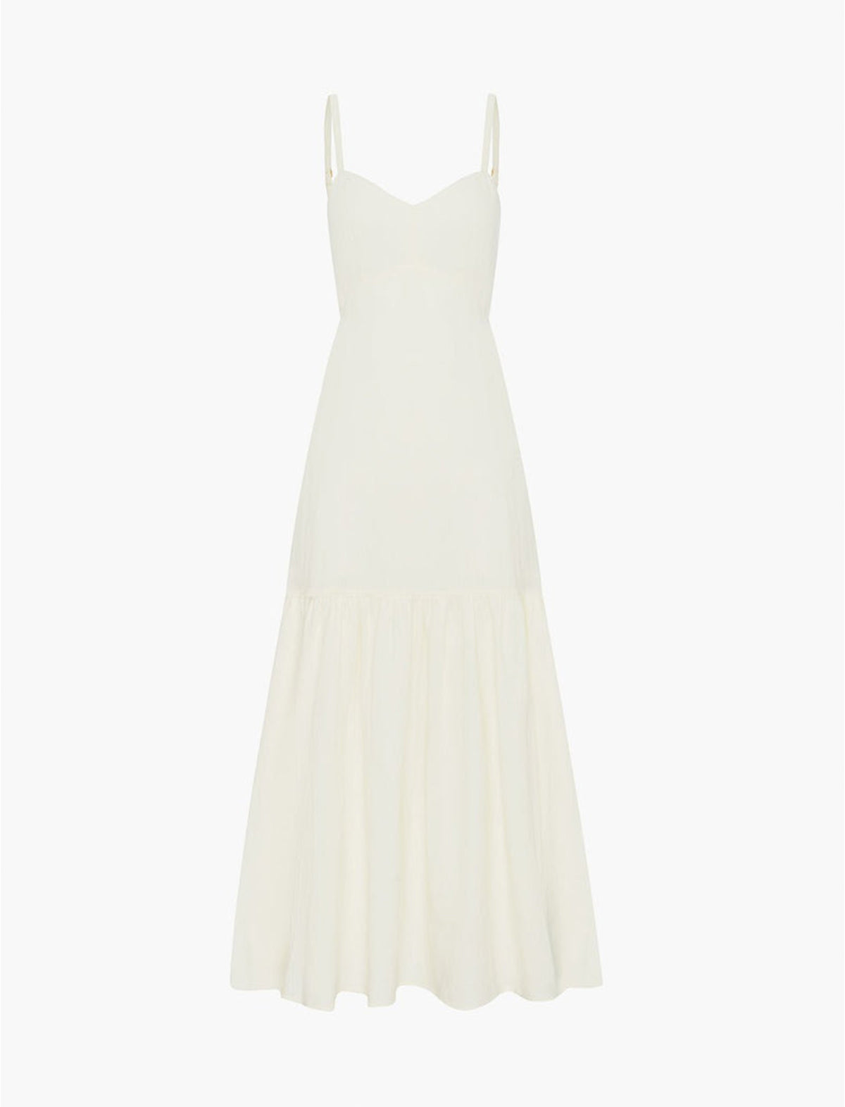 PEONY Gardenia Tie Back Midi Dress in White