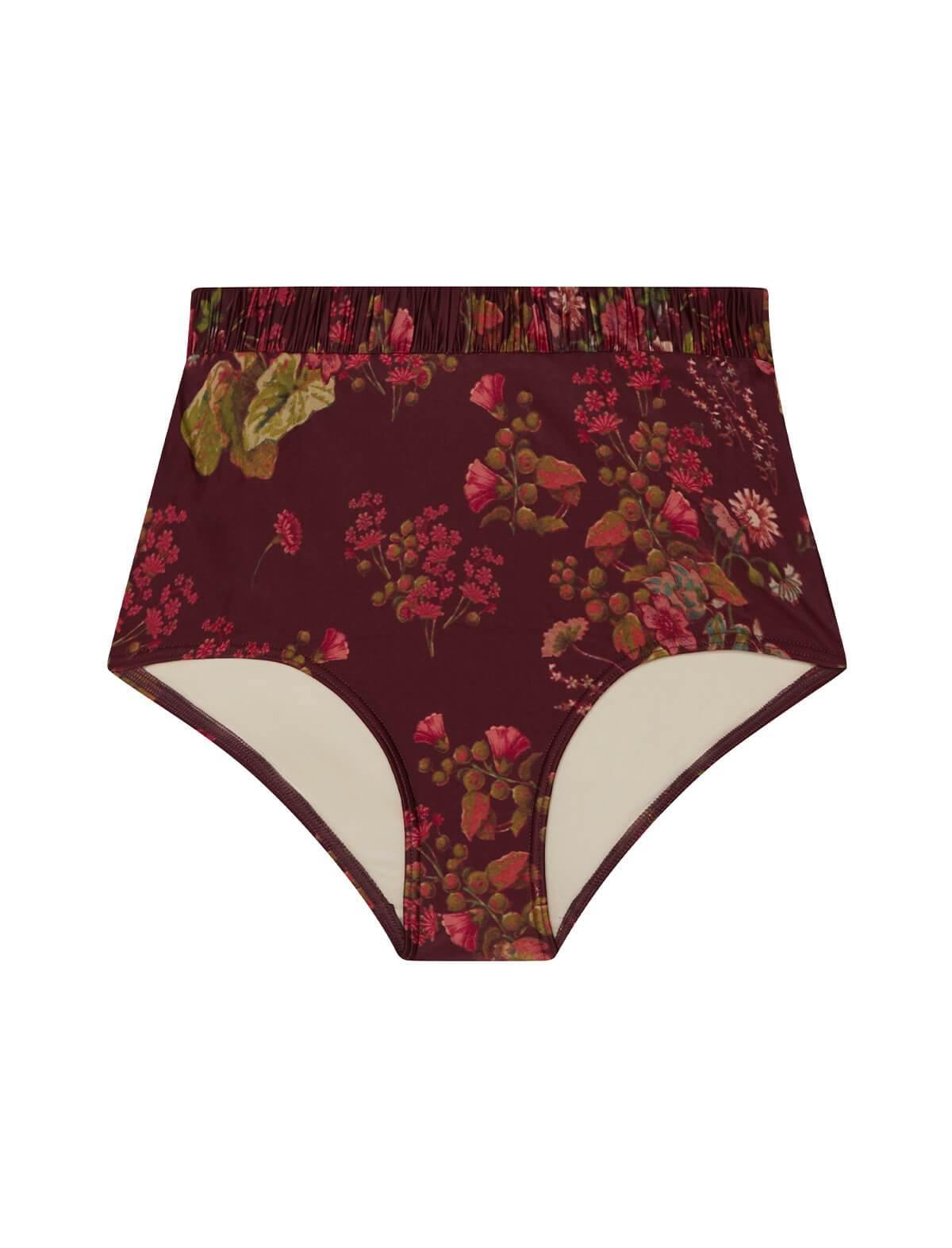 PEONY Ruched High Waisted Swim Brief in Renaissance | CLOSET Singapore