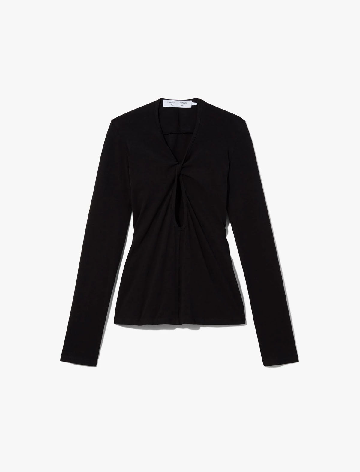 PROENZA SCHOULER WHITE LABEL Long Sleeve Keyhole Top In Black | CLOSET  Singapore