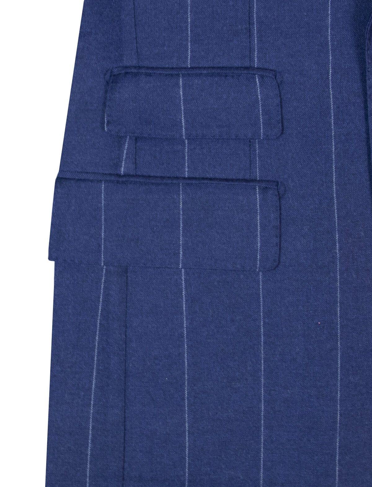 GABRIELE PASINI 2-Piece Lana Wool Suit in Blue Pinstripes