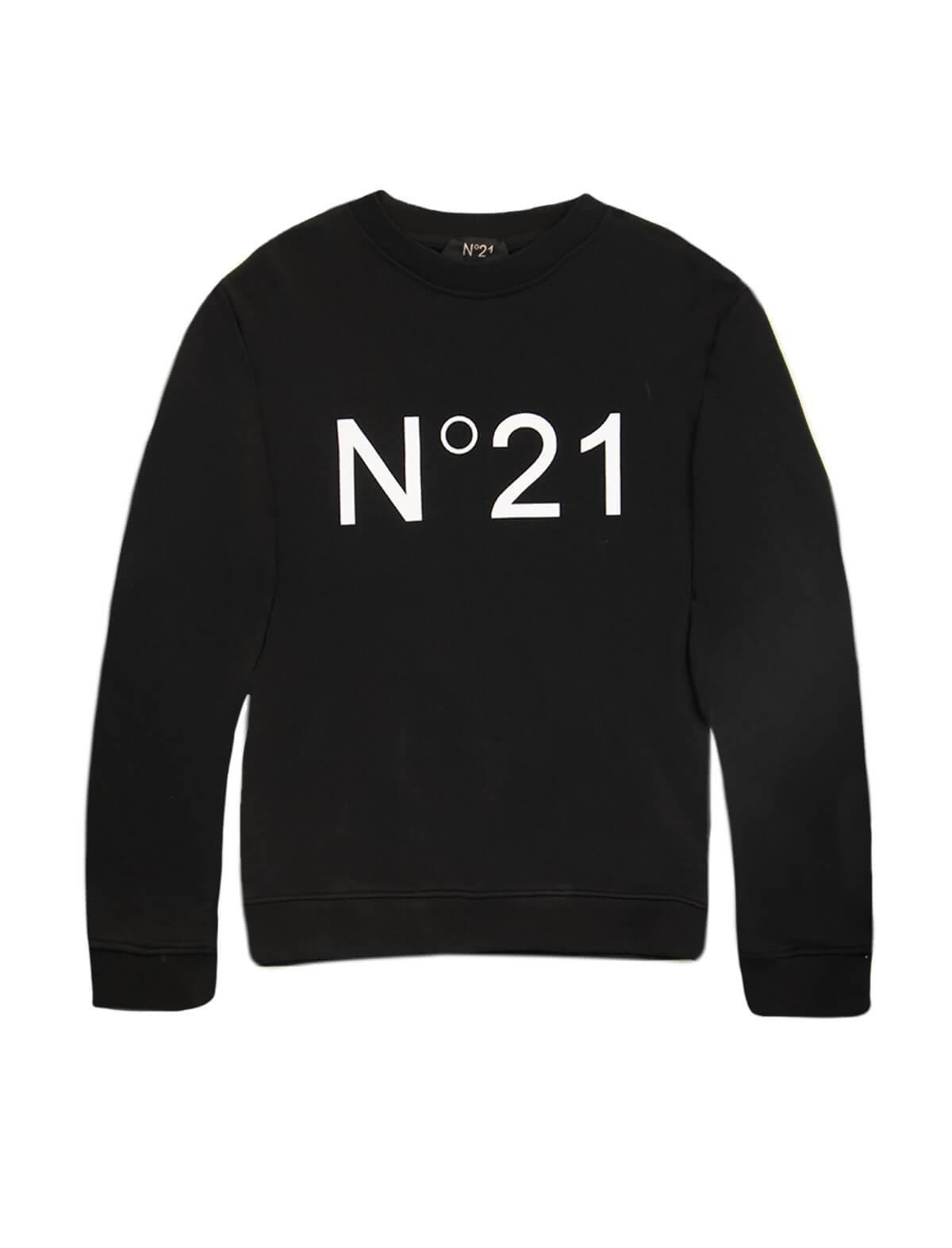 Nº21 Logo Cotton Sweater In Black | CLOSET Singapore
