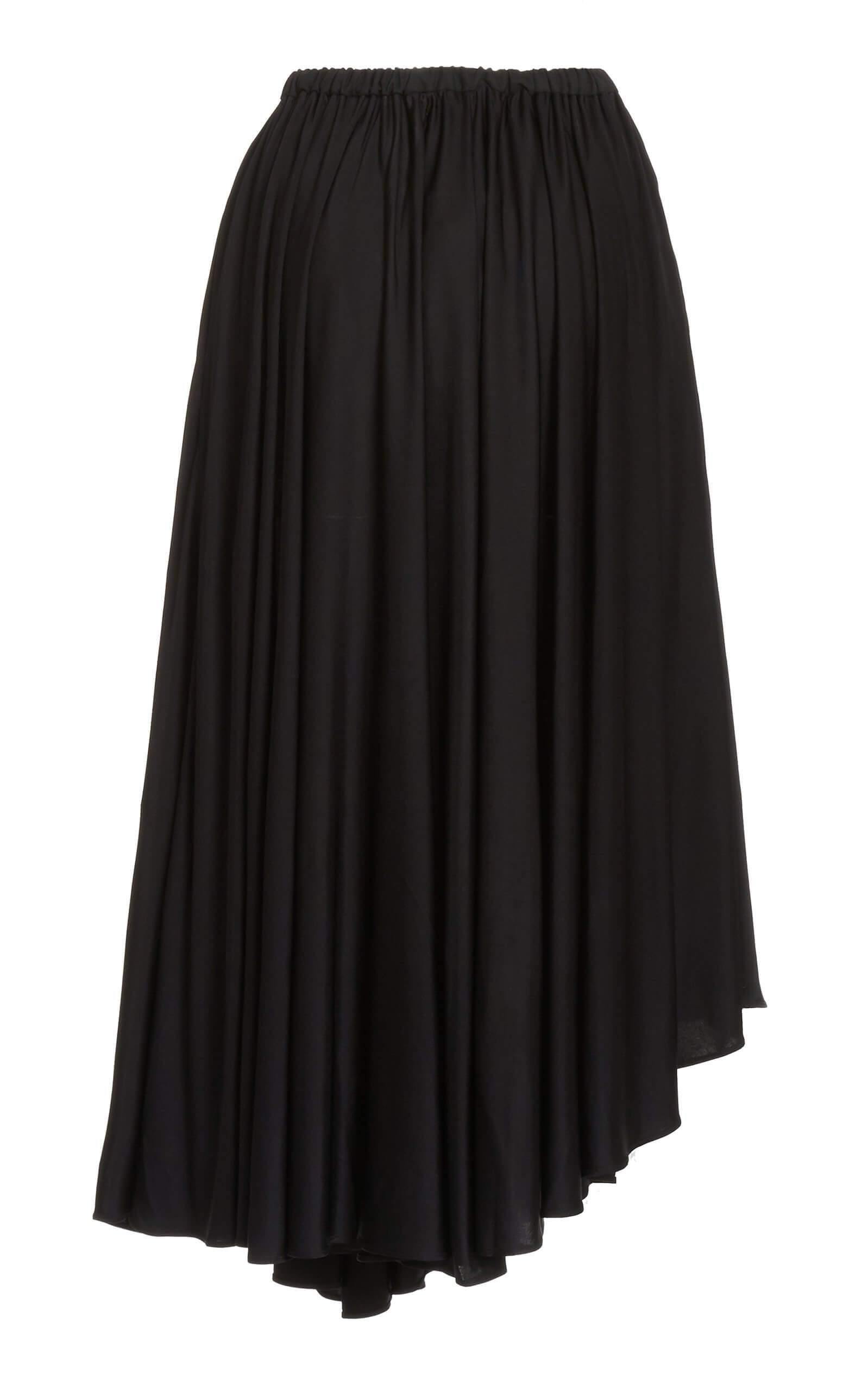 PROENZA SCHOULER WHITE LABEL Satin Jersey Pleated Skirt in Black | CLOSET Singapore