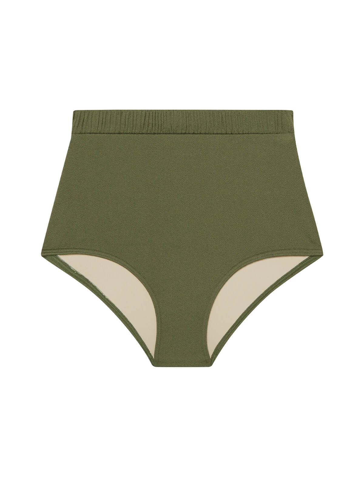PEONY Ruched High Waisted Swim Brief in Pear | CLOSET Singapore