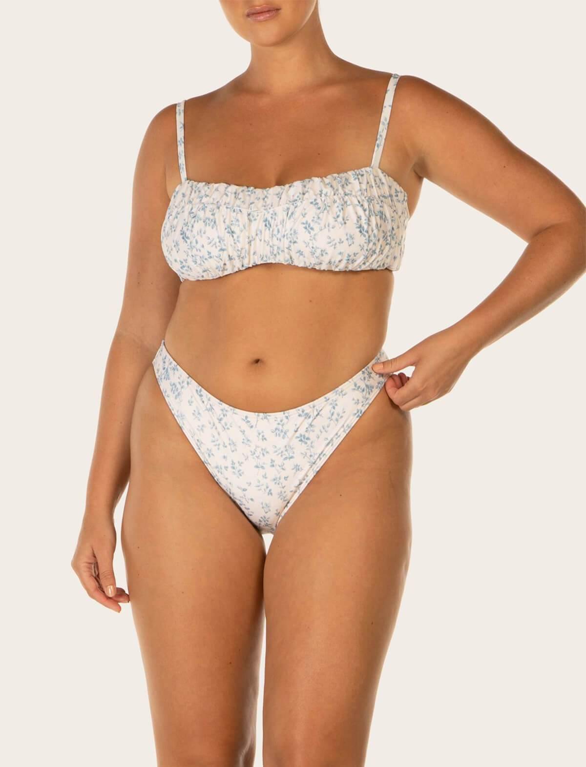 PEONY Gathered Bandeau Swim Top in Porcelain | CLOSET Singapore