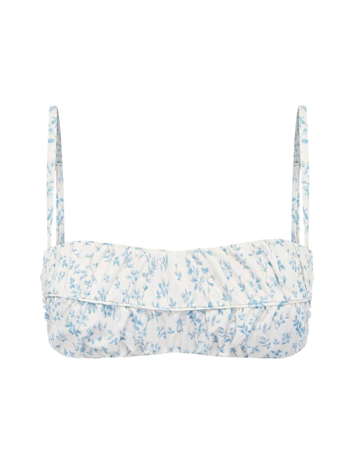 PEONY Gathered Bandeau Swim Top in Porcelain | CLOSET Singapore