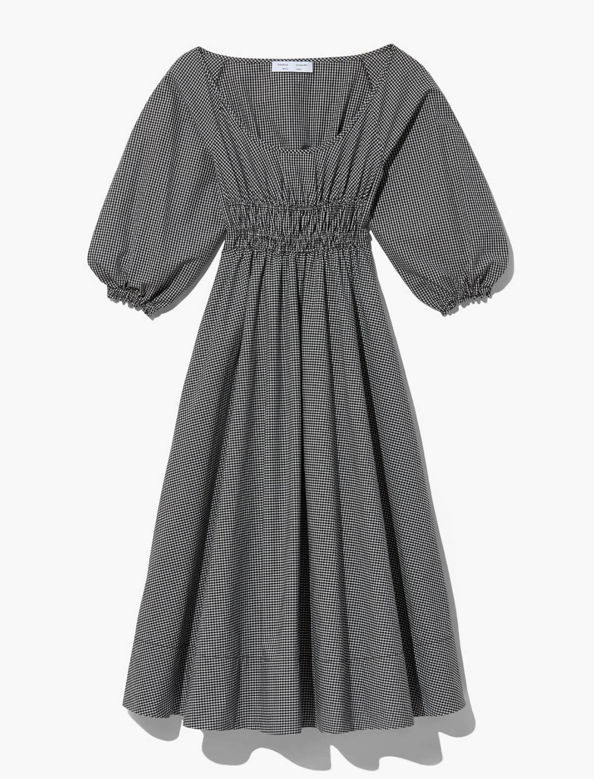 PROENZA SCHOULER WHITE LABEL Puff Sleeve Poplin Dress in Plaid
