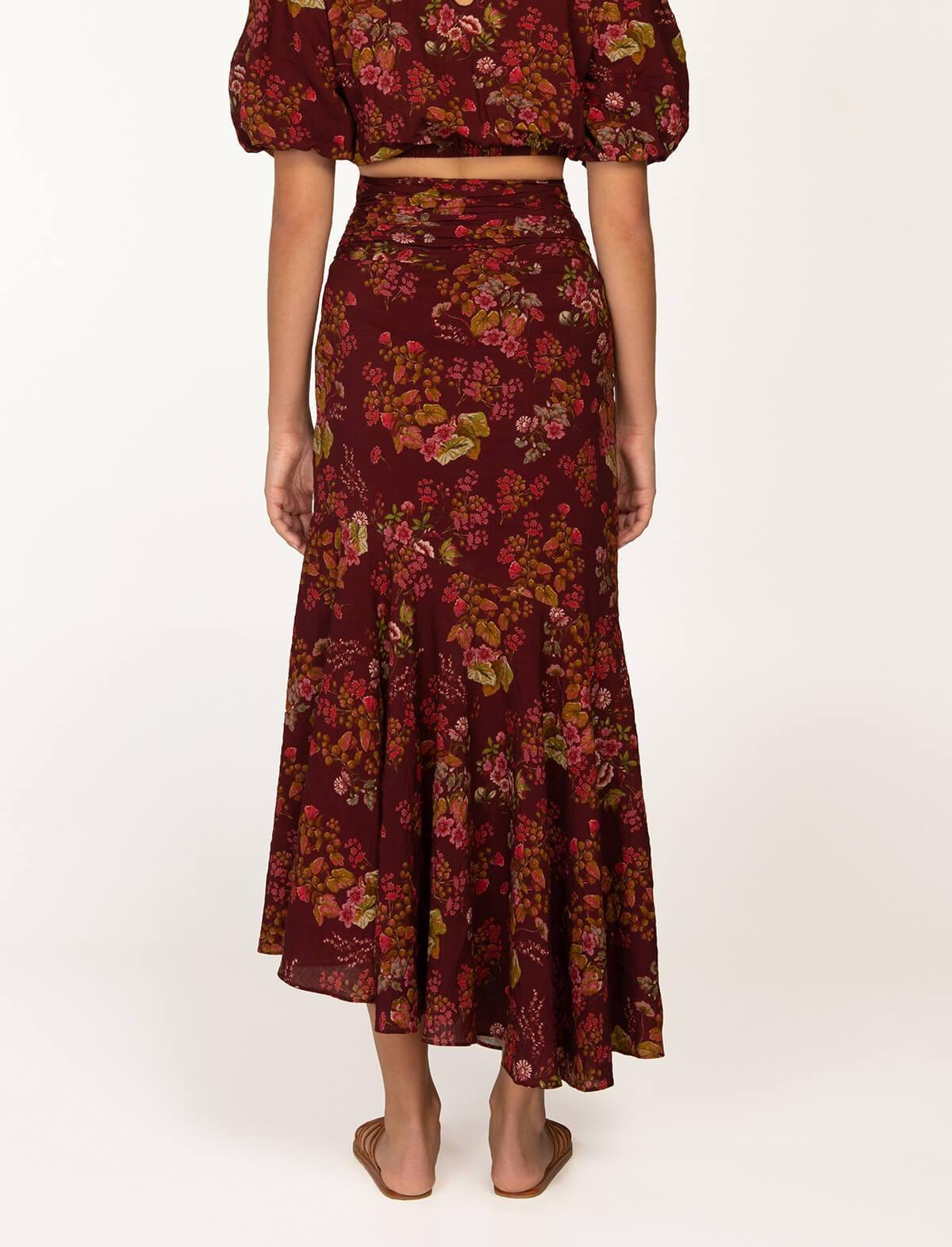 PEONY Organic Cotton-Blend Midi Skirt in Renaissance | CLOSET Singapore